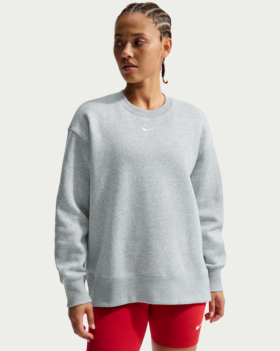 Nike Sportswear Phoenix Fleece Women's Oversized Crew-Neck Sweatshirt - Pure Platinum/Heather/Sail