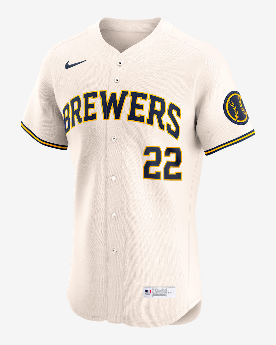 Christian Yelich Milwaukee Brewers Men's Nike Dri-FIT ADV MLB Elite Jersey - Cream