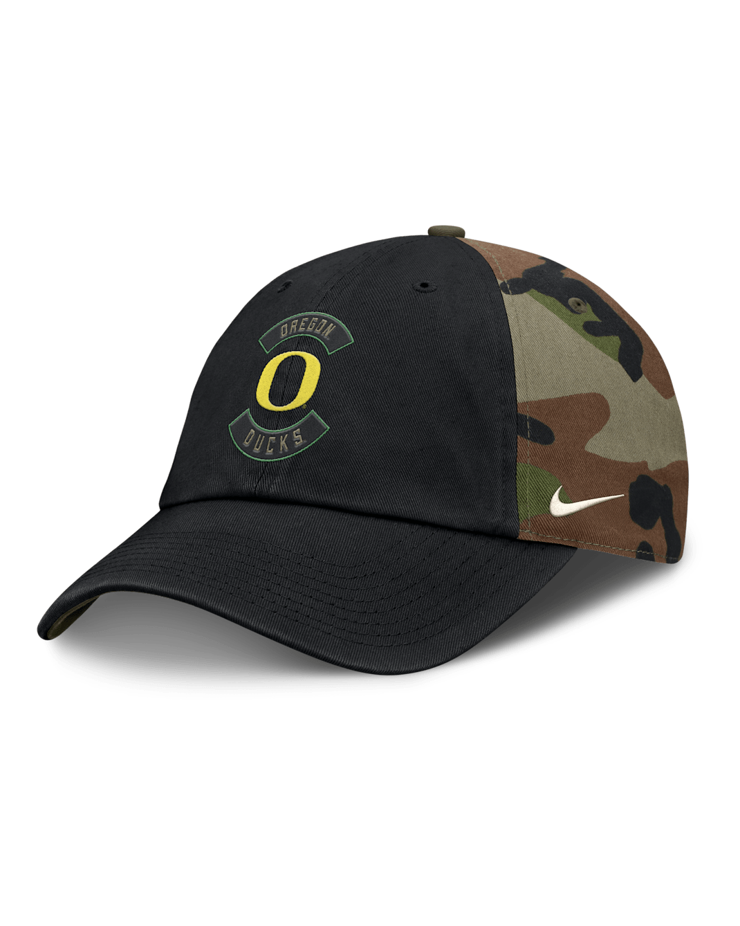 Gorra universitaria ajustable Nike para hombre Oregon 2025 Military Appreciation Club - Verde camuflaje