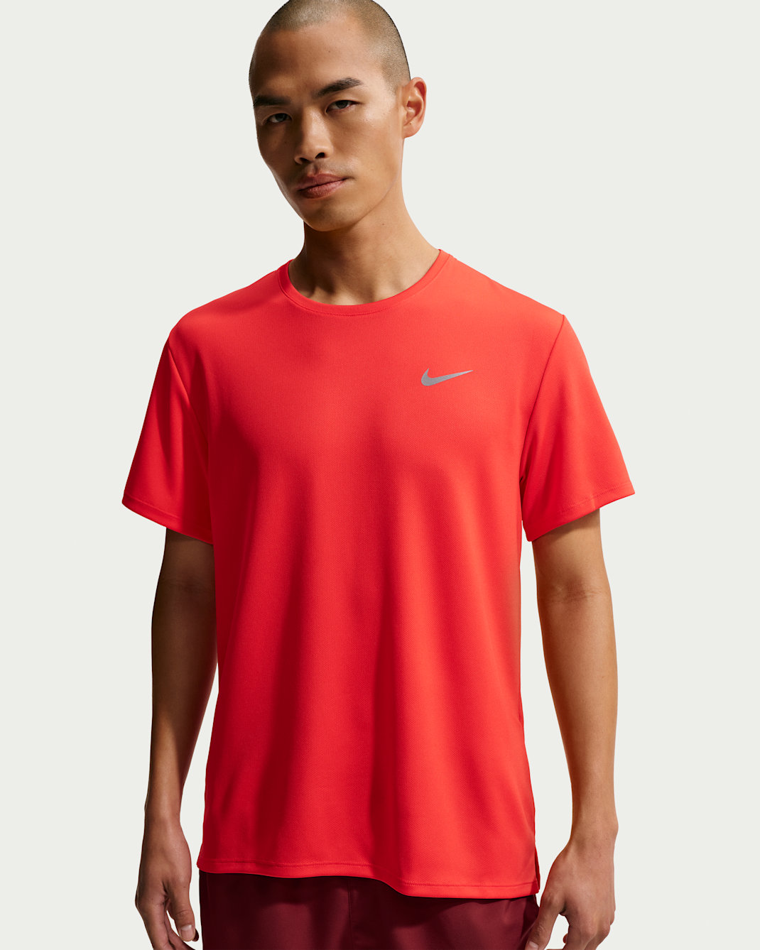 Nike Dri-FIT UV Miler Men's Short-Sleeve Running Top - Light Crimson