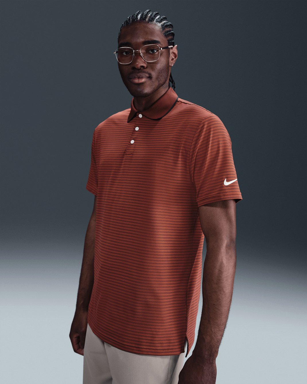 Nike Tour Men's Dri-FIT Striped Golf Polo - Mars Stone/Pale Ivory