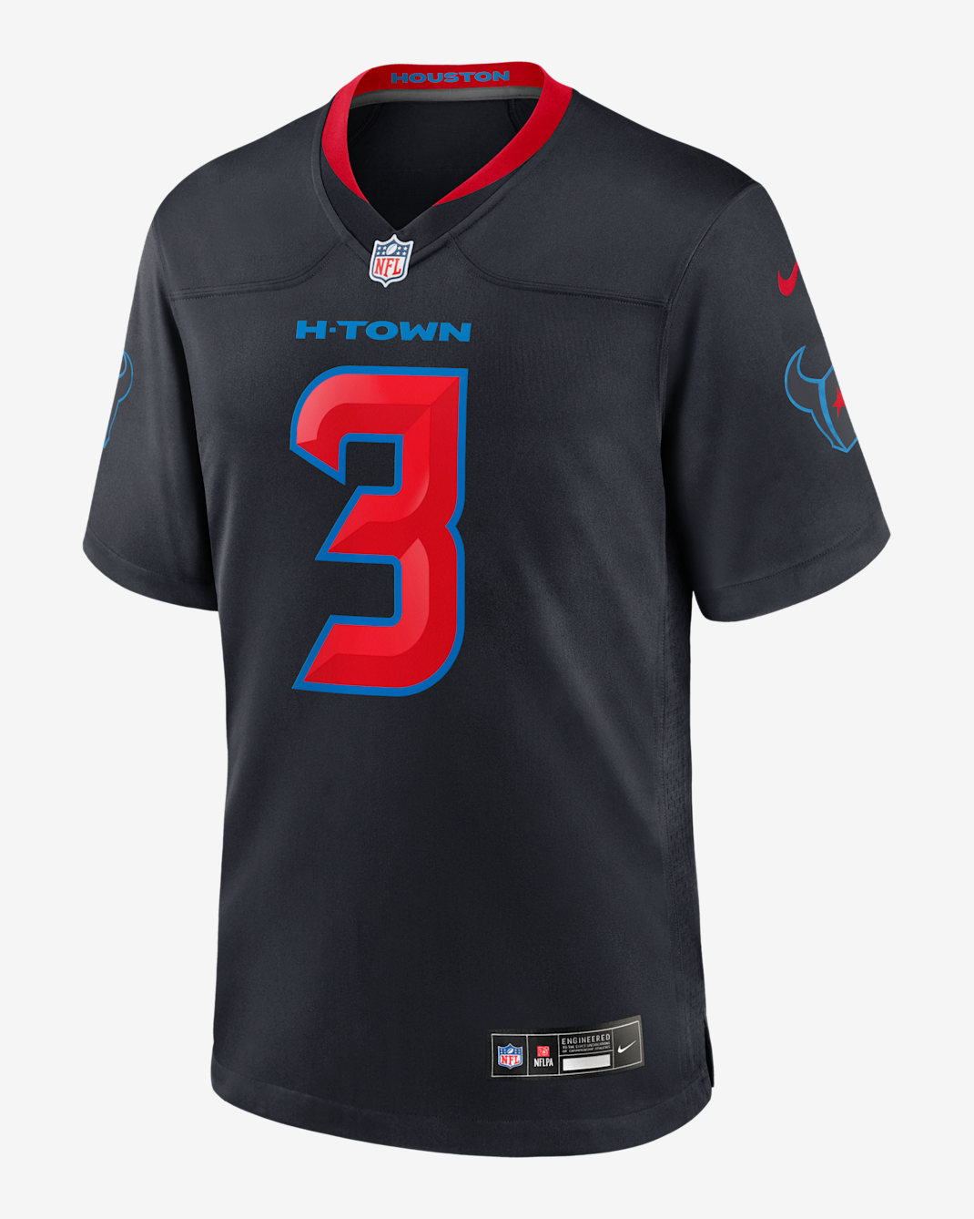 Jersey de fútbol americano Nike de la NFL Game para hombre Tank Dell Houston Texans - Azul marino
