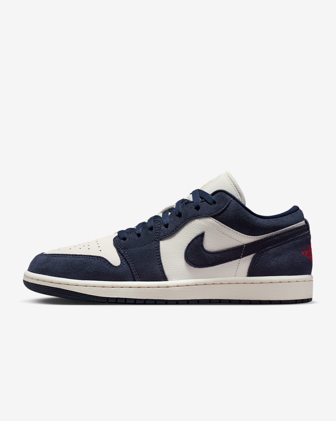 Air Jordan 1 Low SE Men's Shoes - Obsidian/University Gold/Chile Red/Obsidian