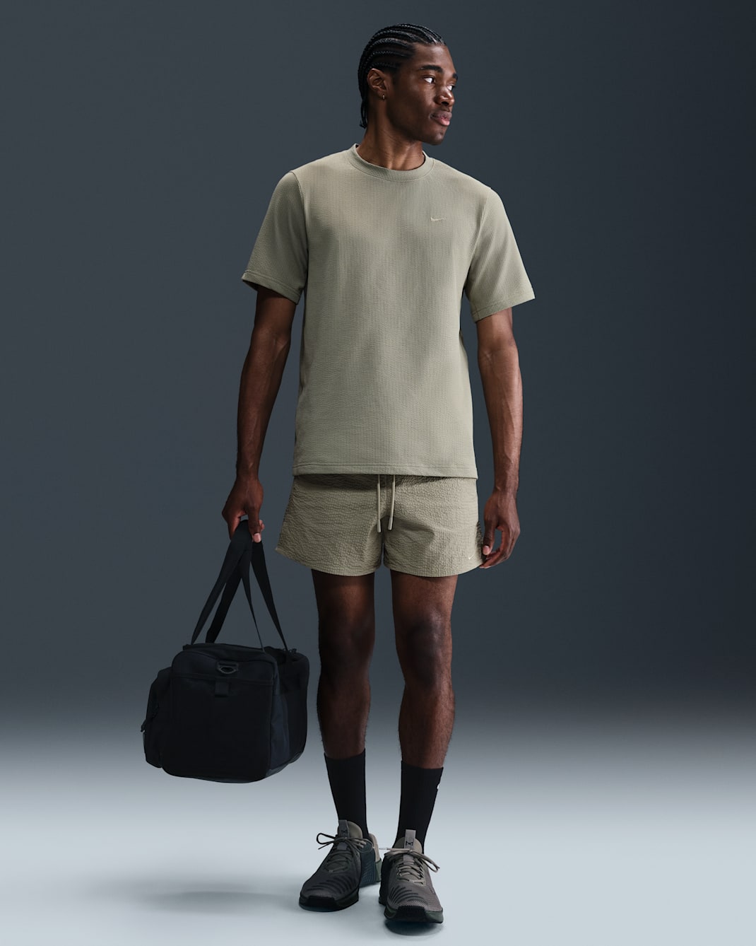 Shorts Dri-FIT versátiles de 13 cm seersucker sin forro para hombre Nike Unlimited - Militar claro/Militar claro/Militar claro