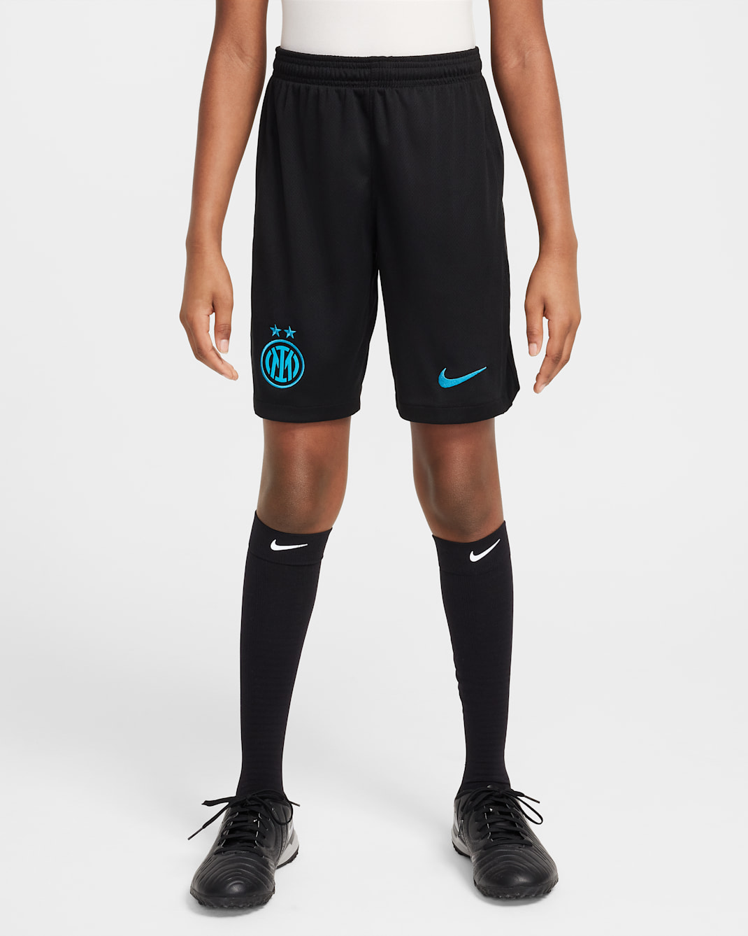 Short de foot Replica Nike Dri-FIT Inter Milan 2025/26 Stadium Domicile pour ado - Noir/Chlorine Blue