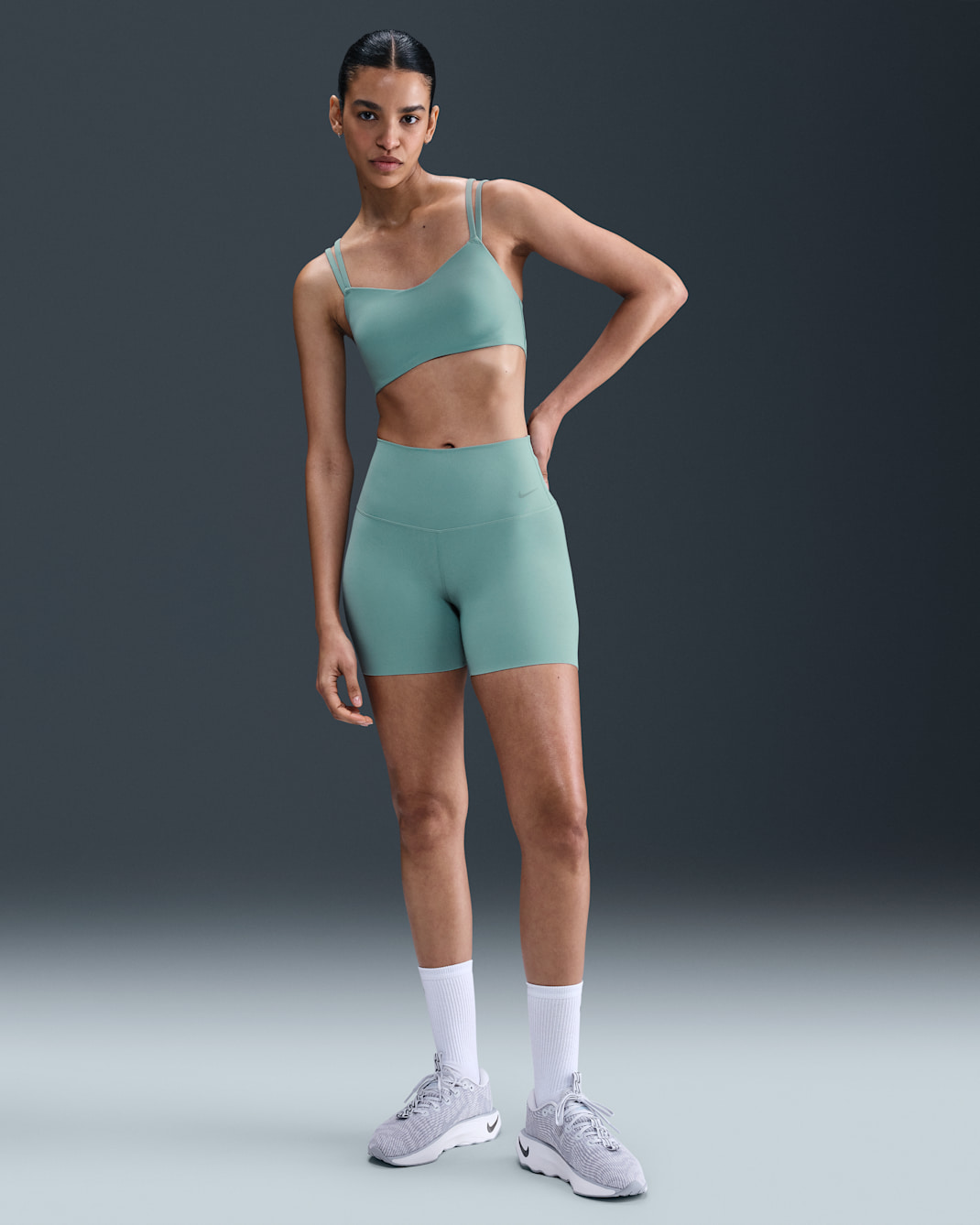 Nike Zenvy bikershorts met hoge taille voor dames (13 cm) - Cannon/Zwart