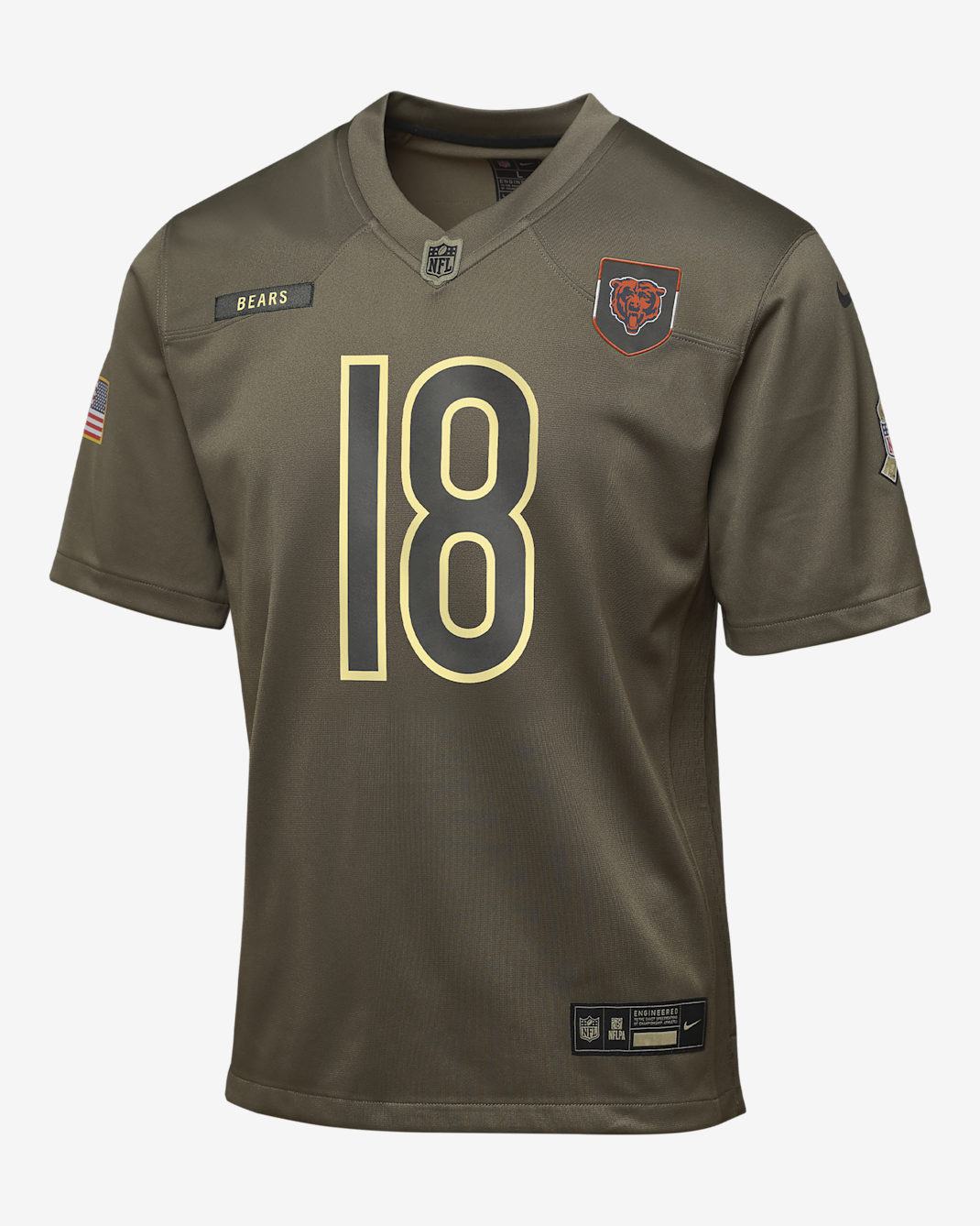 Caleb Williams Chicago Bears Salute to Service Big Kids’ Nike NFL Game Jersey - Olive