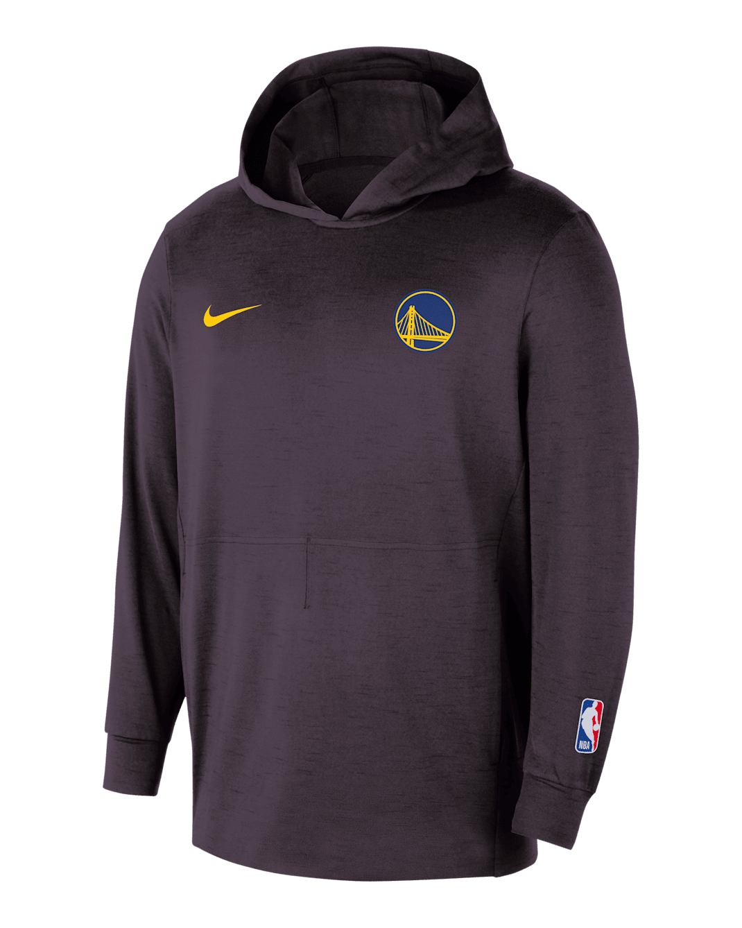 Sudadera con gorro sin cierre Nike de la NBA ligera para hombre Golden State Warriors Restore - Negro/Sombrío apagado/Jaspeado/Amarillo