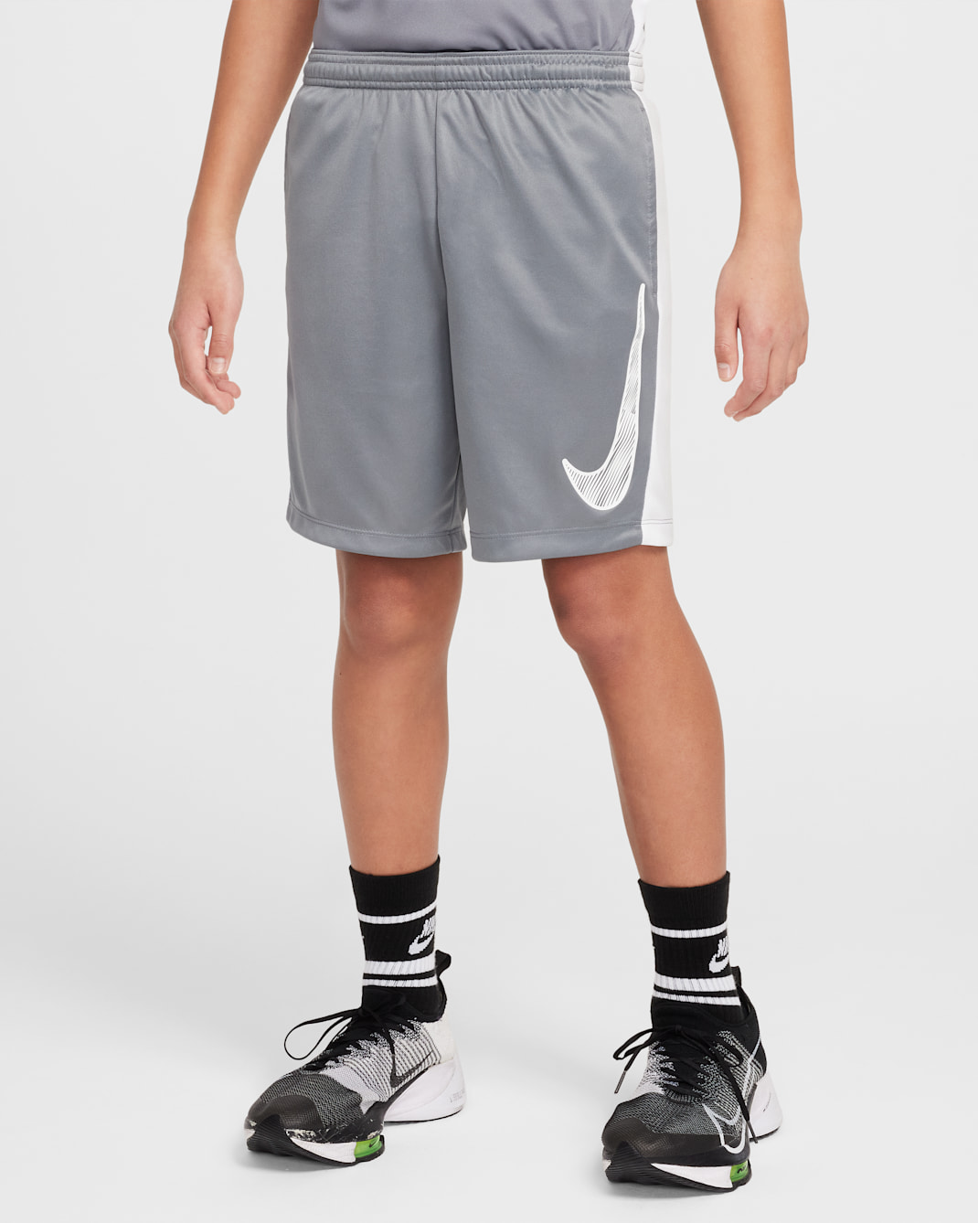 Nike Trophy23 Big Kids' Dri-FIT Shorts - Smoke Grey/White/White