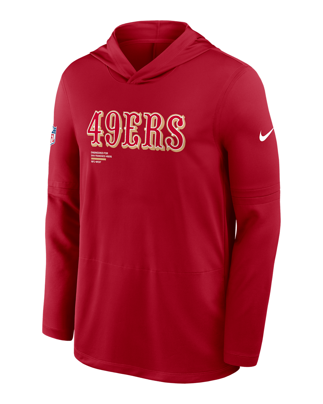 Playera de manga larga Nike Dri-FIT de la NFL con gorro para hombre San Francisco 49ers Pure Fury Sideline - Rojo