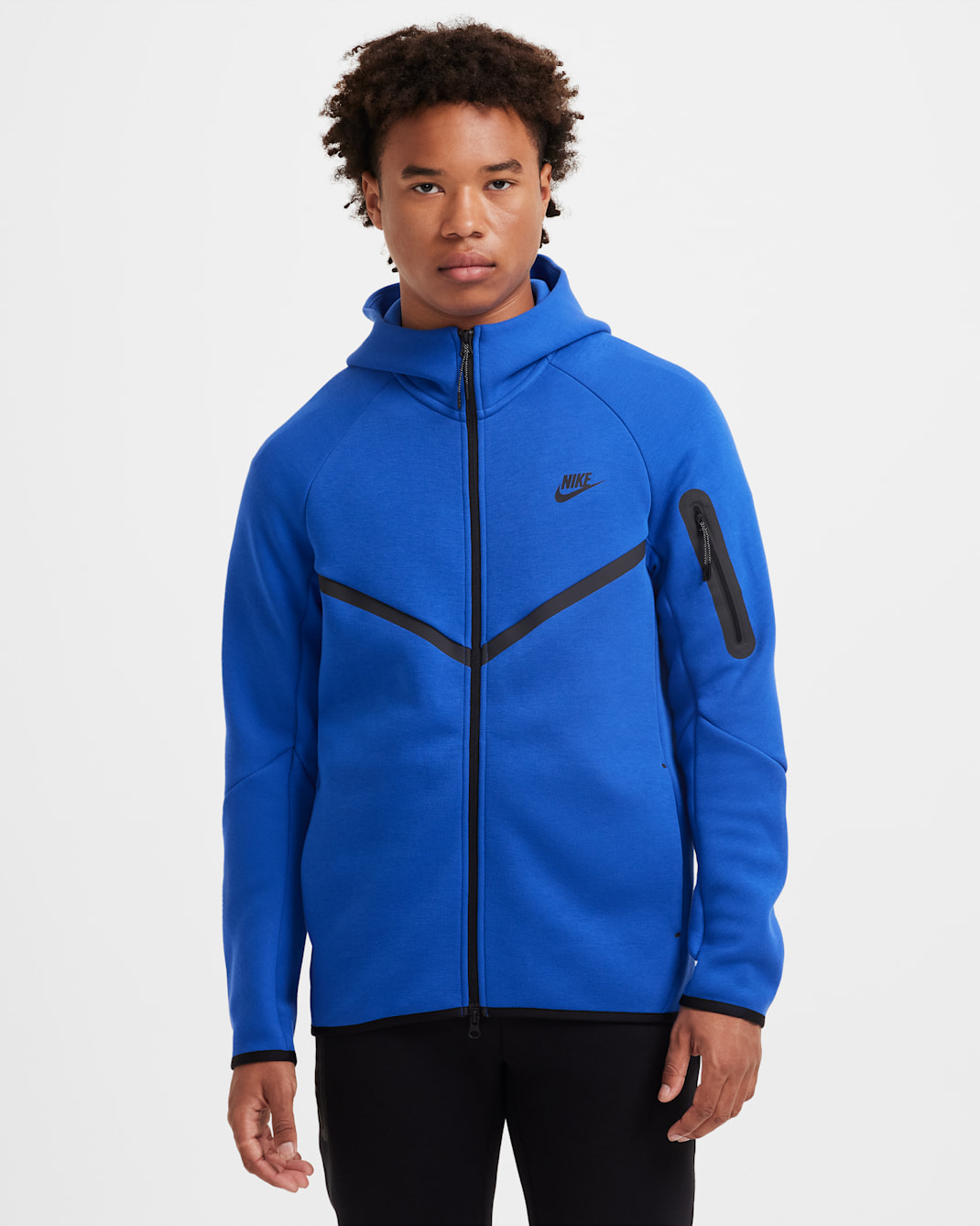 Nike Tech Windrunner herenjack van fleece met rits over de hele lengte - Game Royal/Zwart