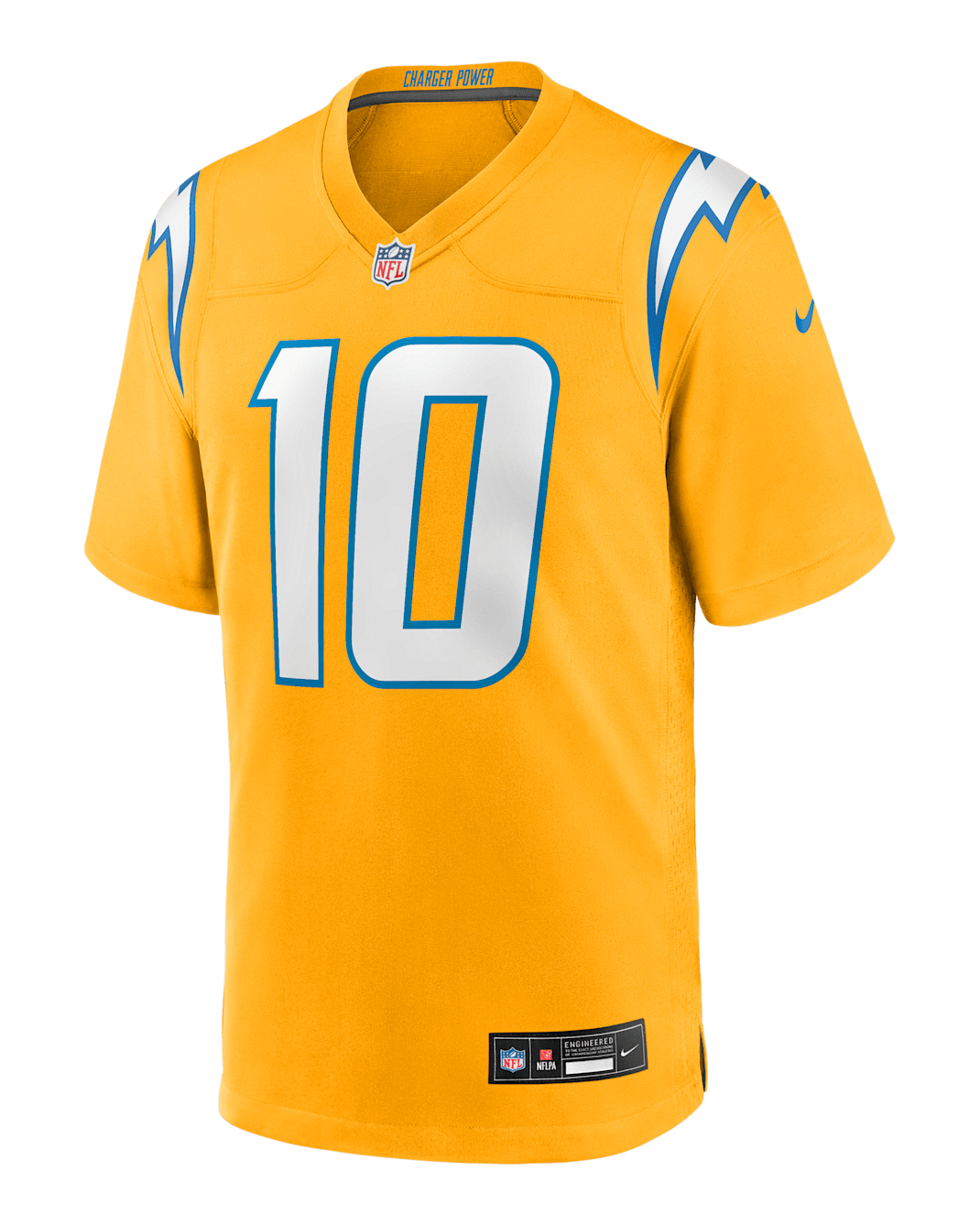Jersey Nike de la NFL Game para niños talla grande Justin Herbert Los Angeles Chargers - Oro