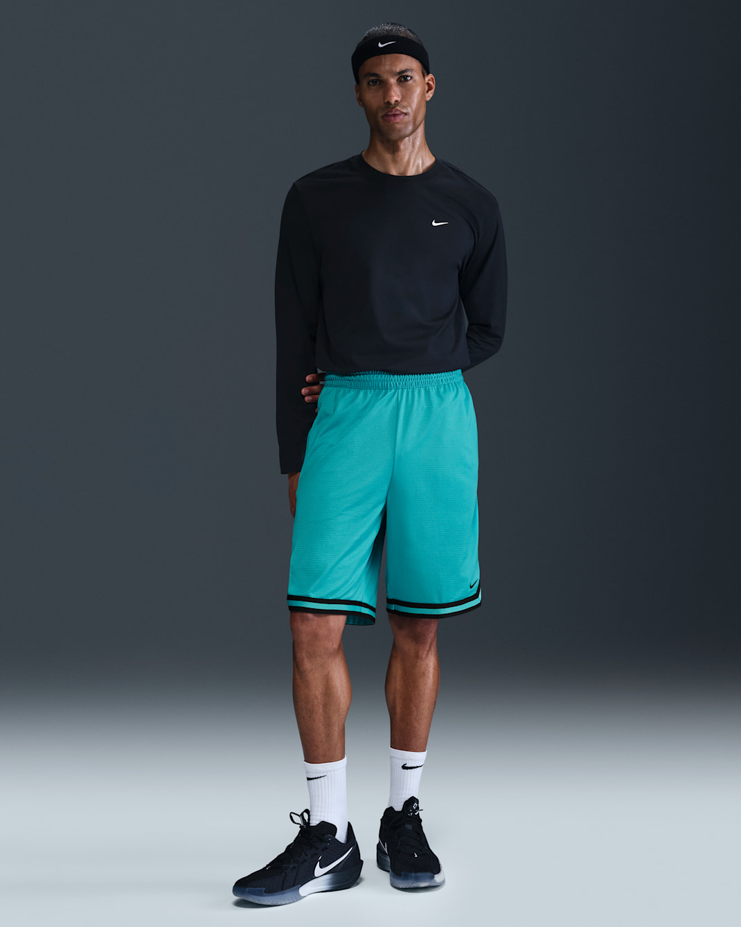 Shorts de básquetbol de 26 cm Dri-FIT para hombre Nike DNA - Cactus empolvado/Negro/Negro