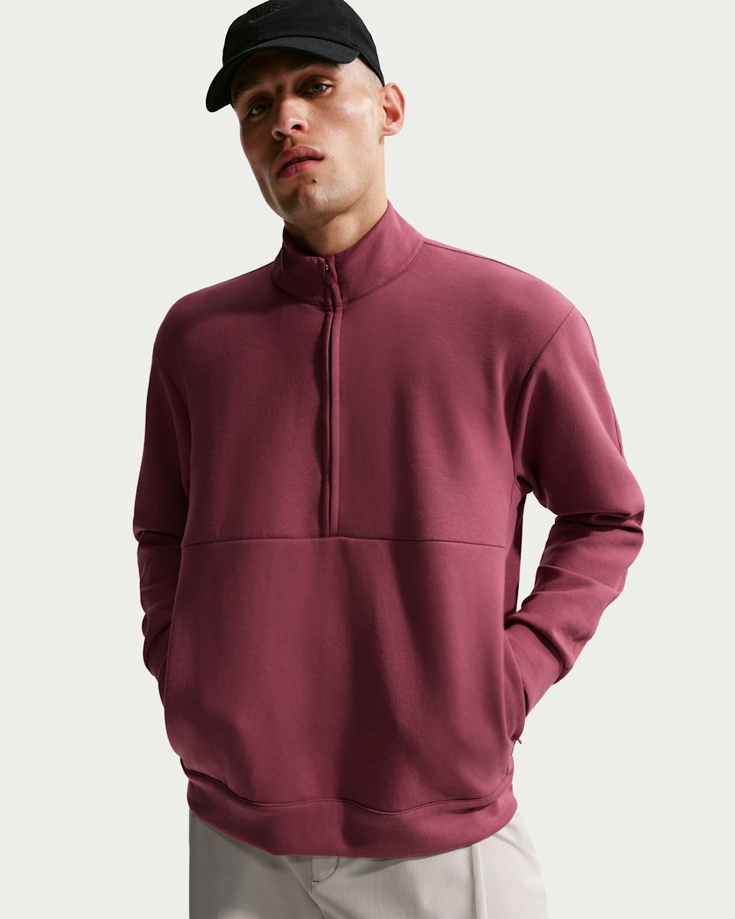 Nike 24.7 ImpossiblySoft Men's Dri-FIT 1/2-Zip Top - Pink Smoke/Light Boulder