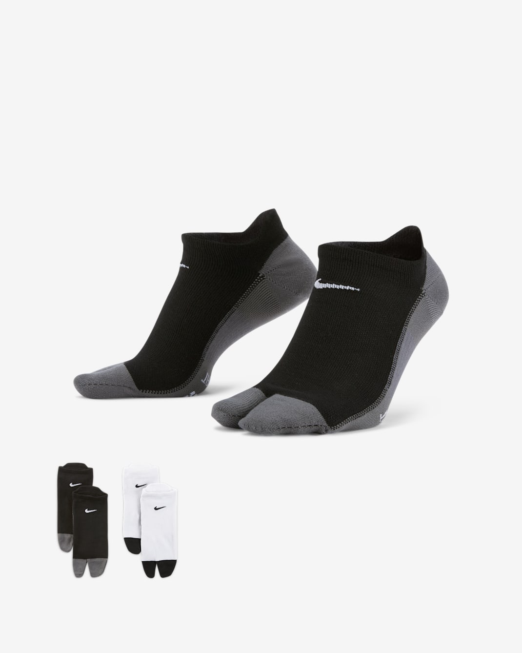 Nike Everyday Plus Lightweight No-Show Split-Toe Socks (2 Pairs) - Multi-Colour