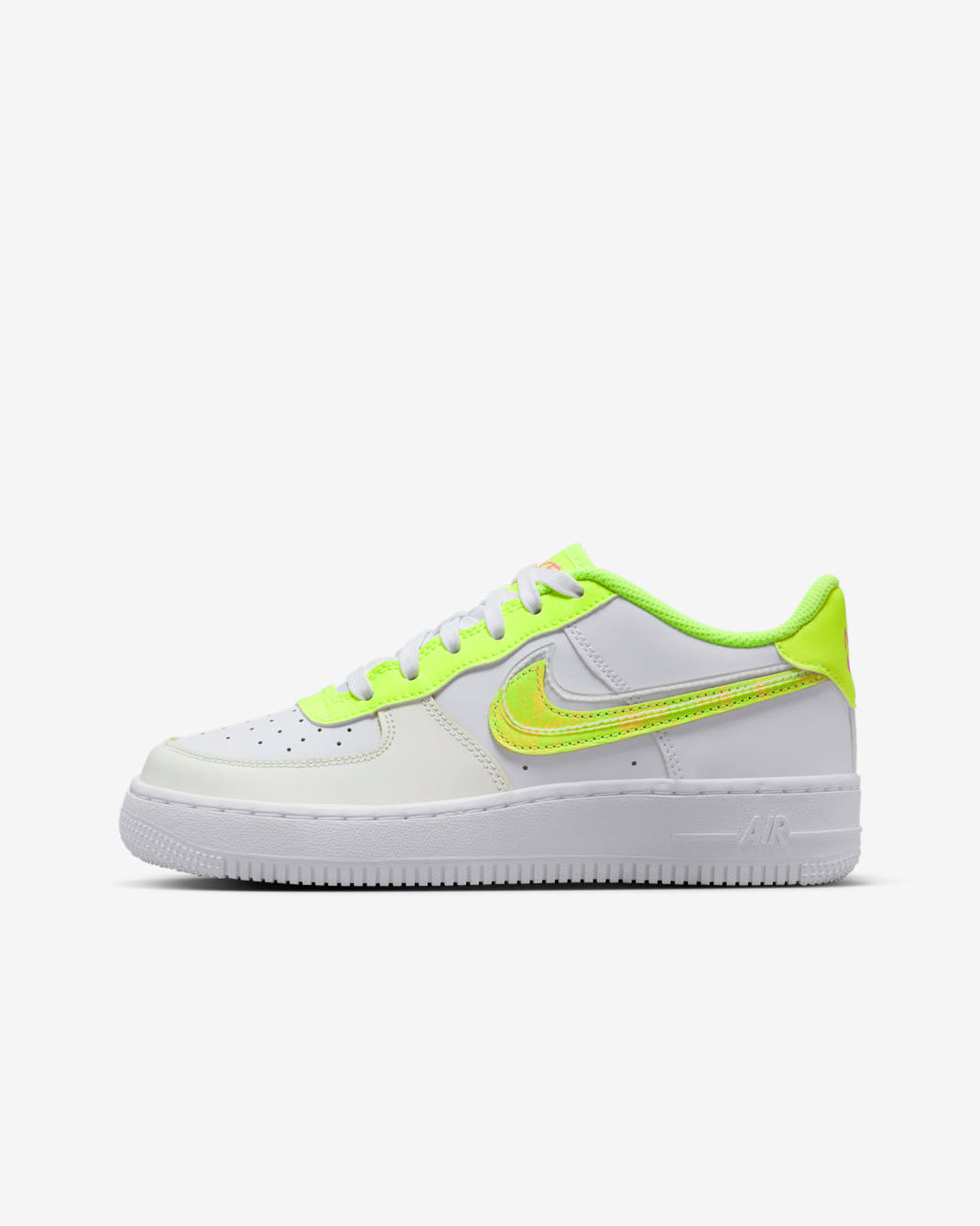 Nike Air Force 1 LV8 Older Kids' Shoes - White/Volt/Pink Glow/Multi-Colour