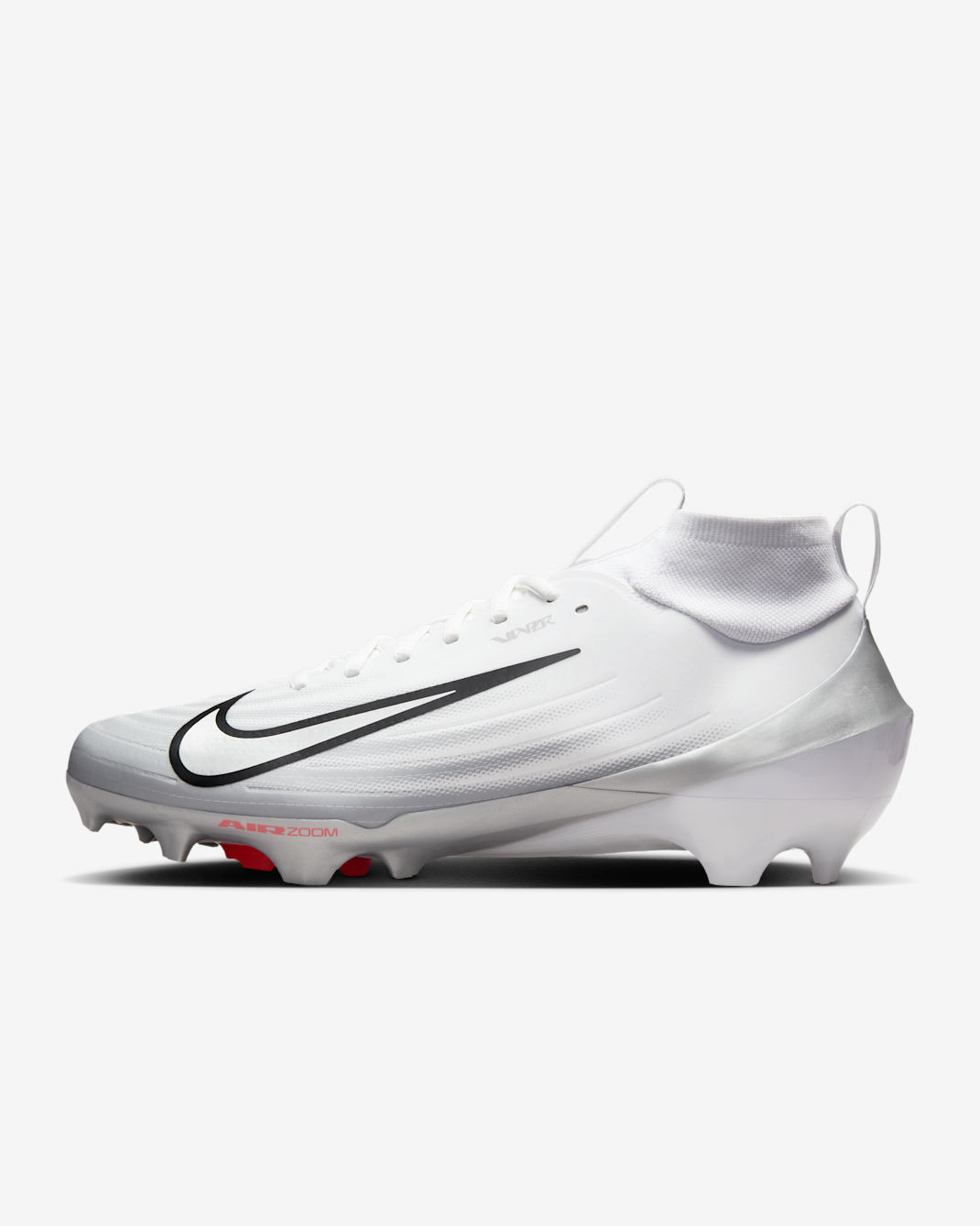 Nike Vapor Pro 1 Football Cleats - White/Black/Summit White/Metallic Silver