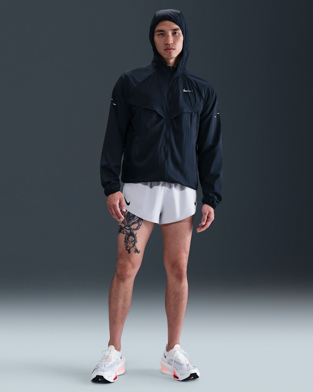 Löparshorts Nike AeroSwift Dri-FIT ADV med innerbyxor 5 cm för män - Ghost/Svart