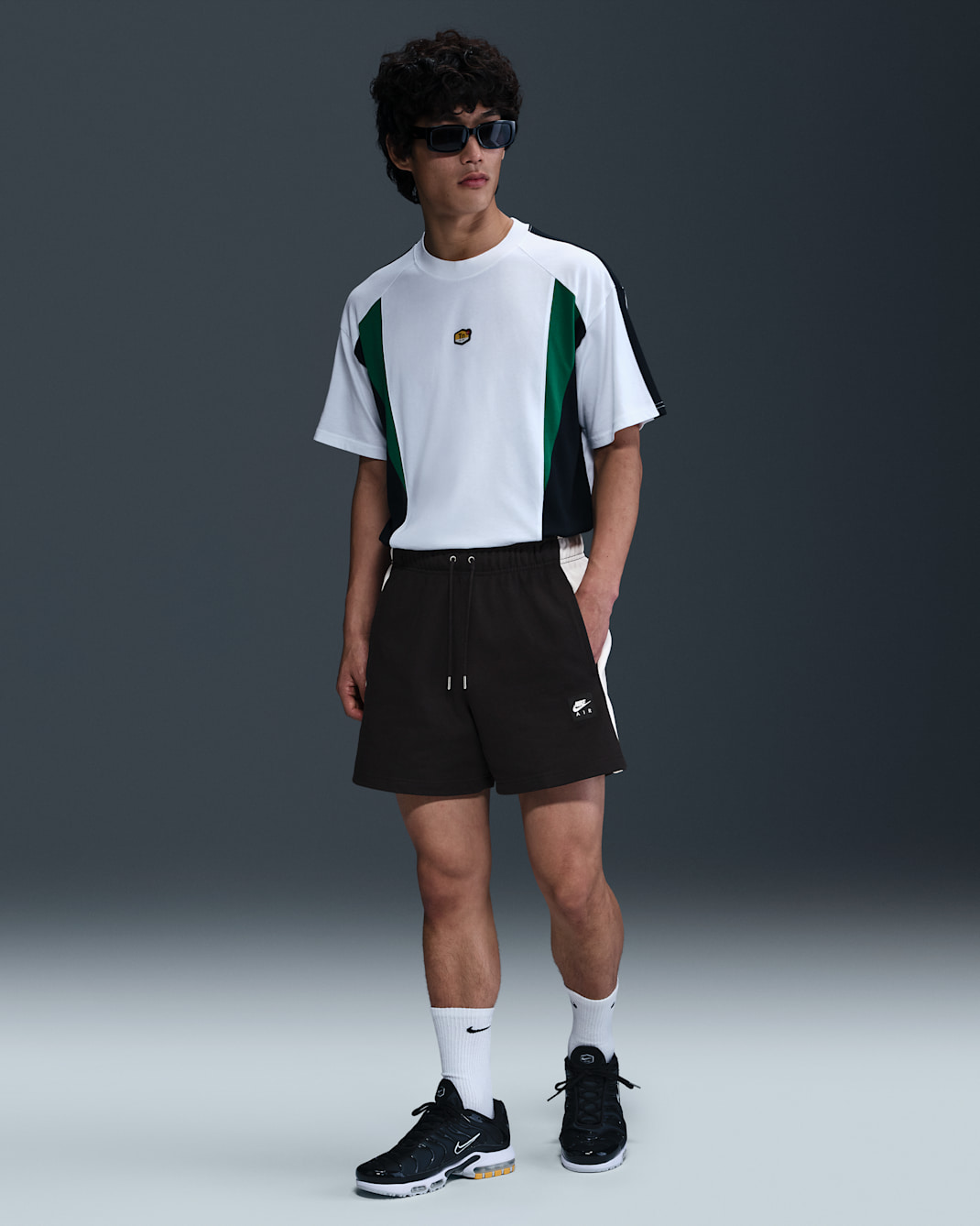 ナイキ エア メンズ フリース ショートパンツ - ブラック/ホワイト/ホワイト