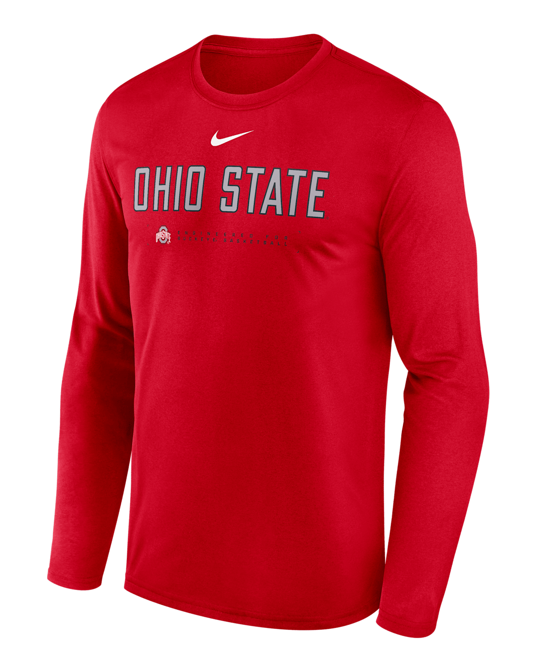 Ohio State Courtside Basketball Shootaround Legend Men's Nike Dri-FIT College Long-Sleeve T-Shirt - Scarlet