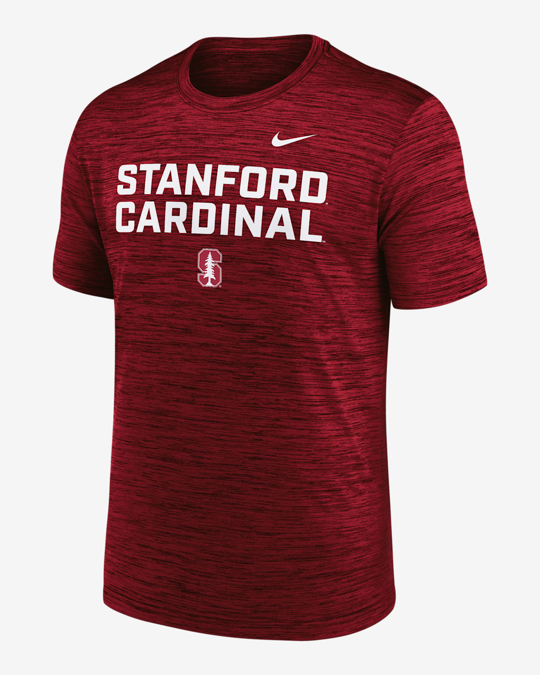 Playera universitaria Nike Dri-FIT para hombre Stanford Campus Center Stack Velocity - Carmesí