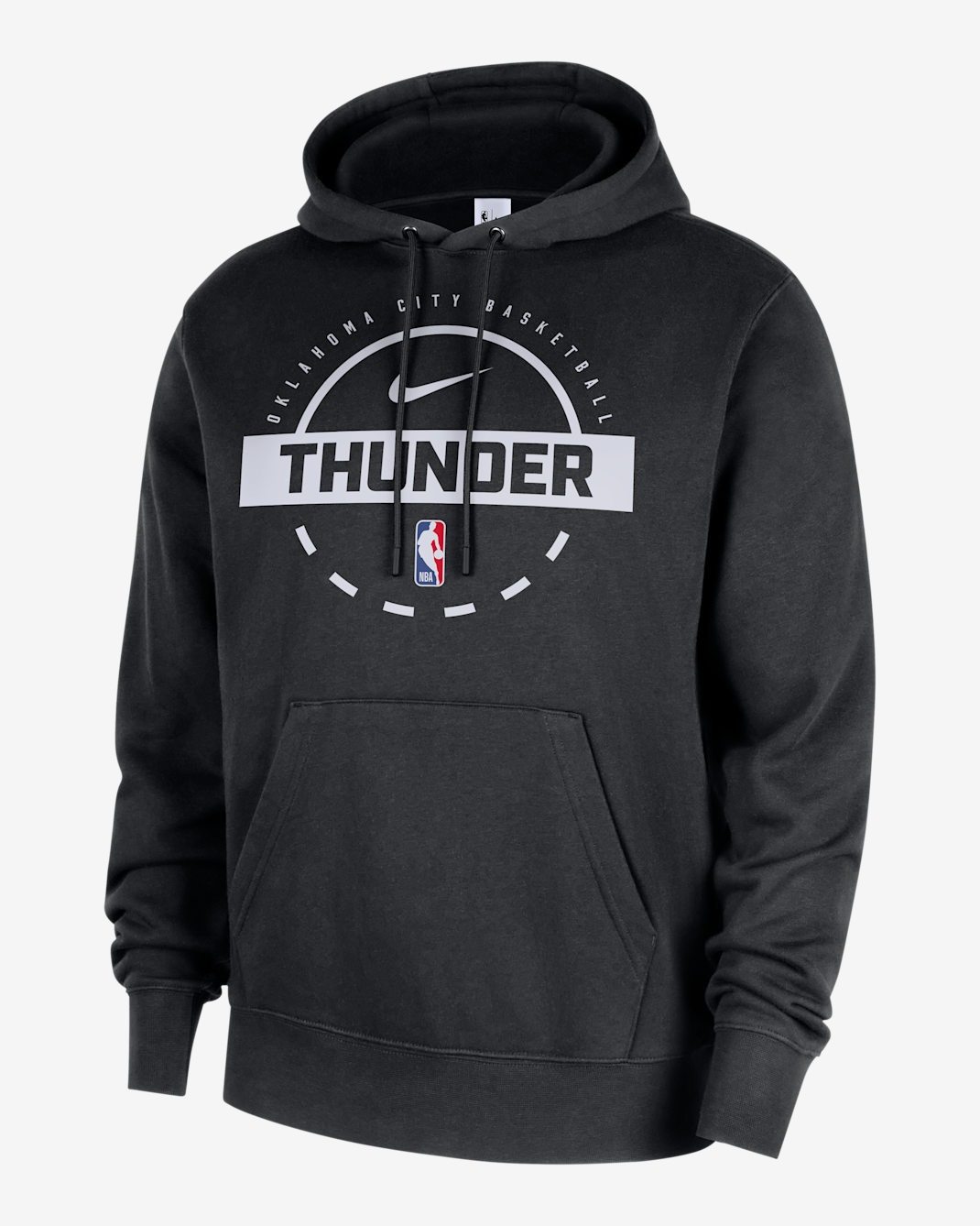 Oklahoma City Thunder Club Men's Nike NBA Practice Pullover Hoodie - Black/White