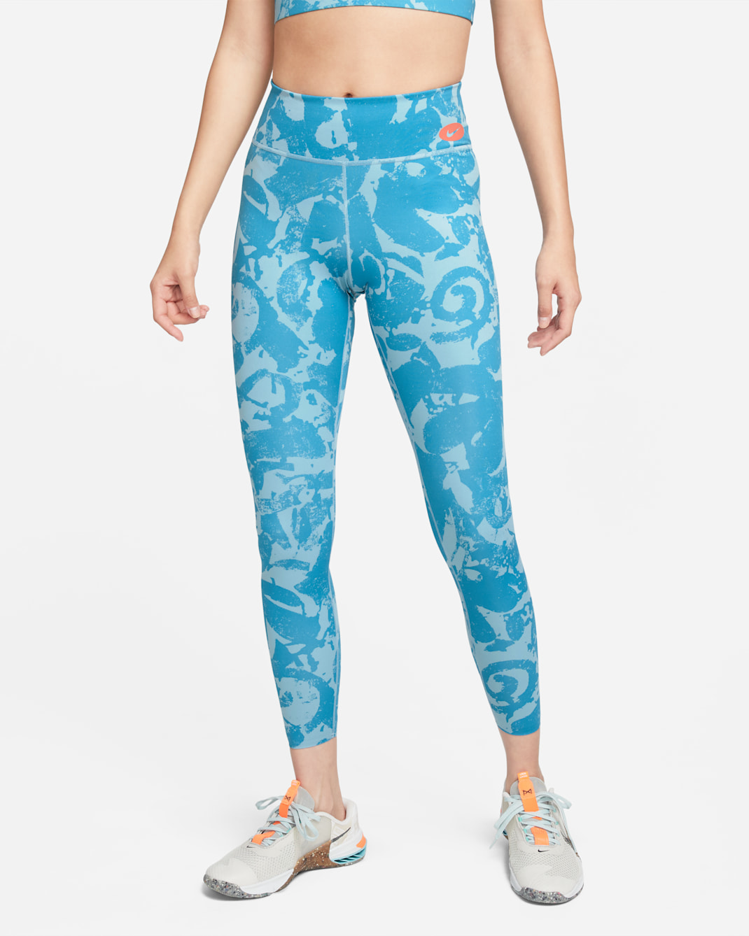 Nike One Luxe Icon Clash Women's Mid-Rise Pocket Training Leggings - Laser Blue/Worn Blue/Madder Root