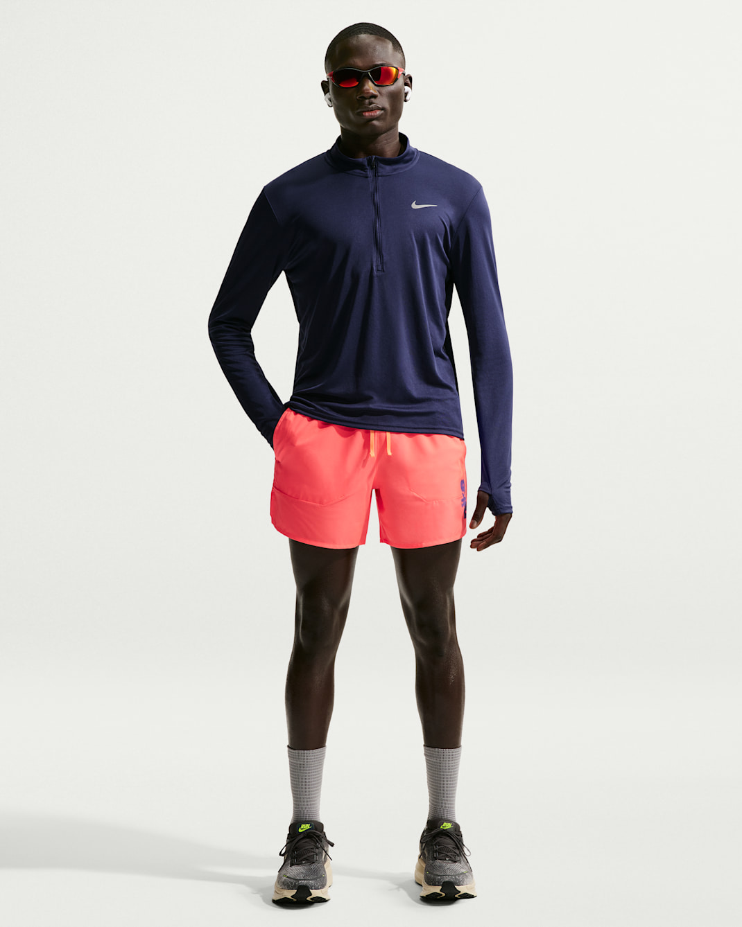 Nike Stride Men's Dri-FIT 5" Brief-Lined Running Shorts - Hot Lava/Orange Pulse