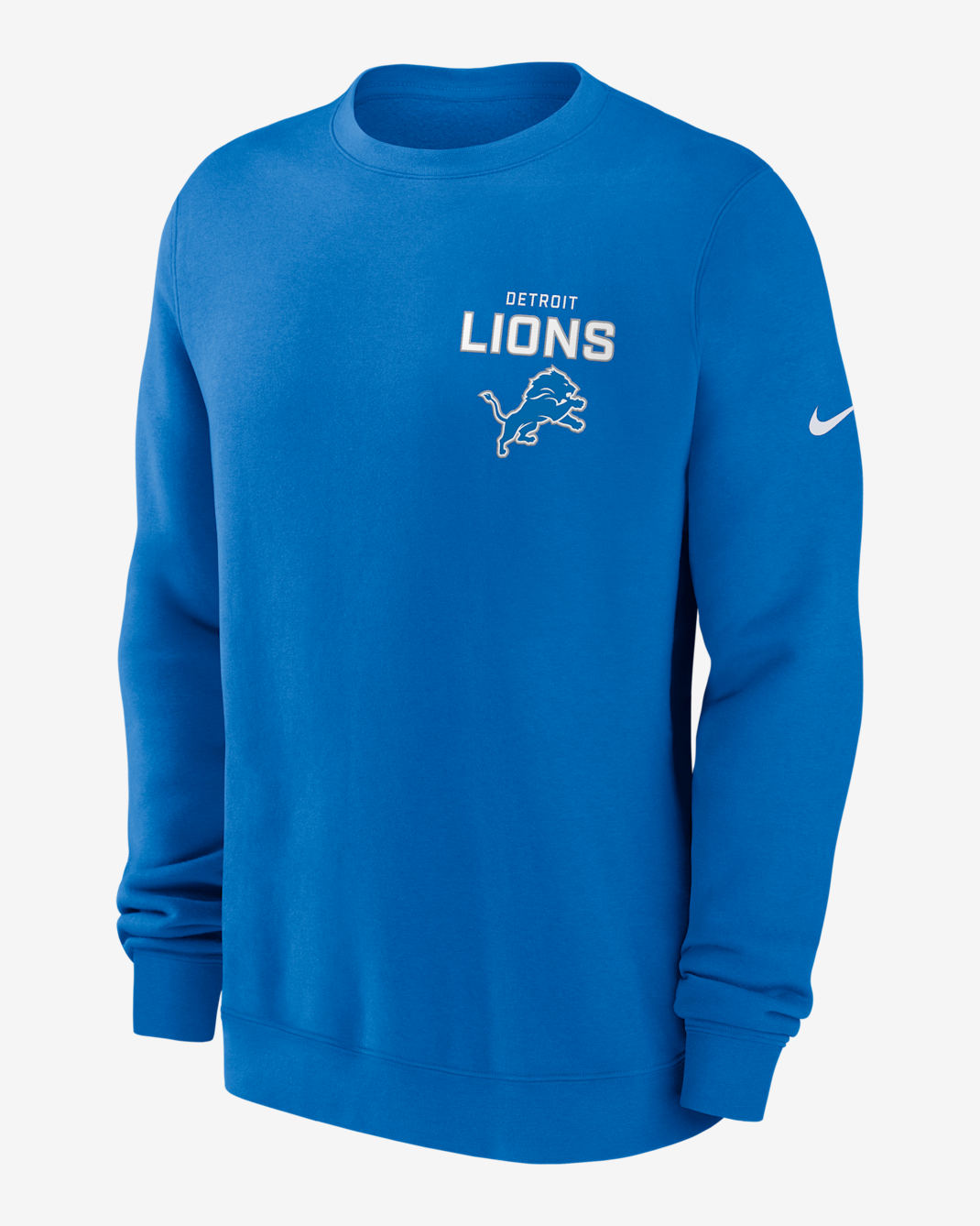 Detroit Lions Draw Block Club Men's Nike NFL Pullover Crew - Blue