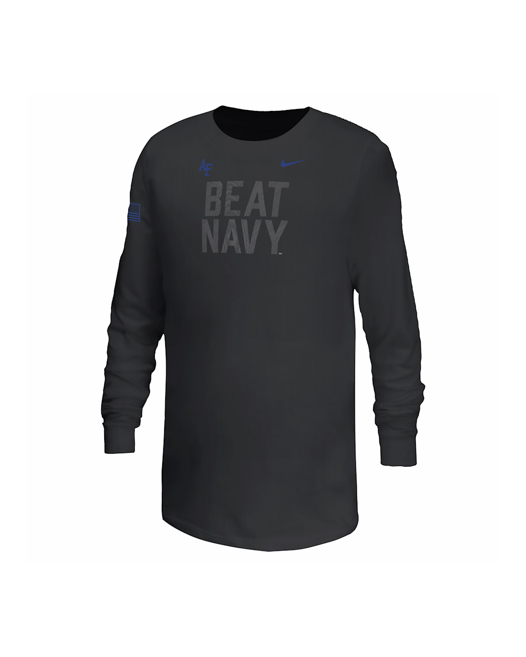 Playera de manga larga universitaria para niño talla grande Air Force - Negro