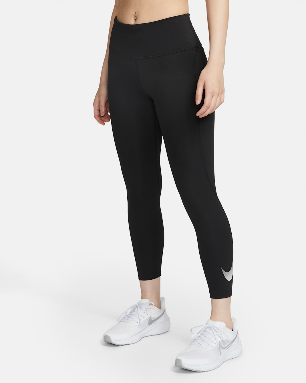 Nike Fast Women's Mid-Rise 7/8 Running Leggings with Pockets - Black