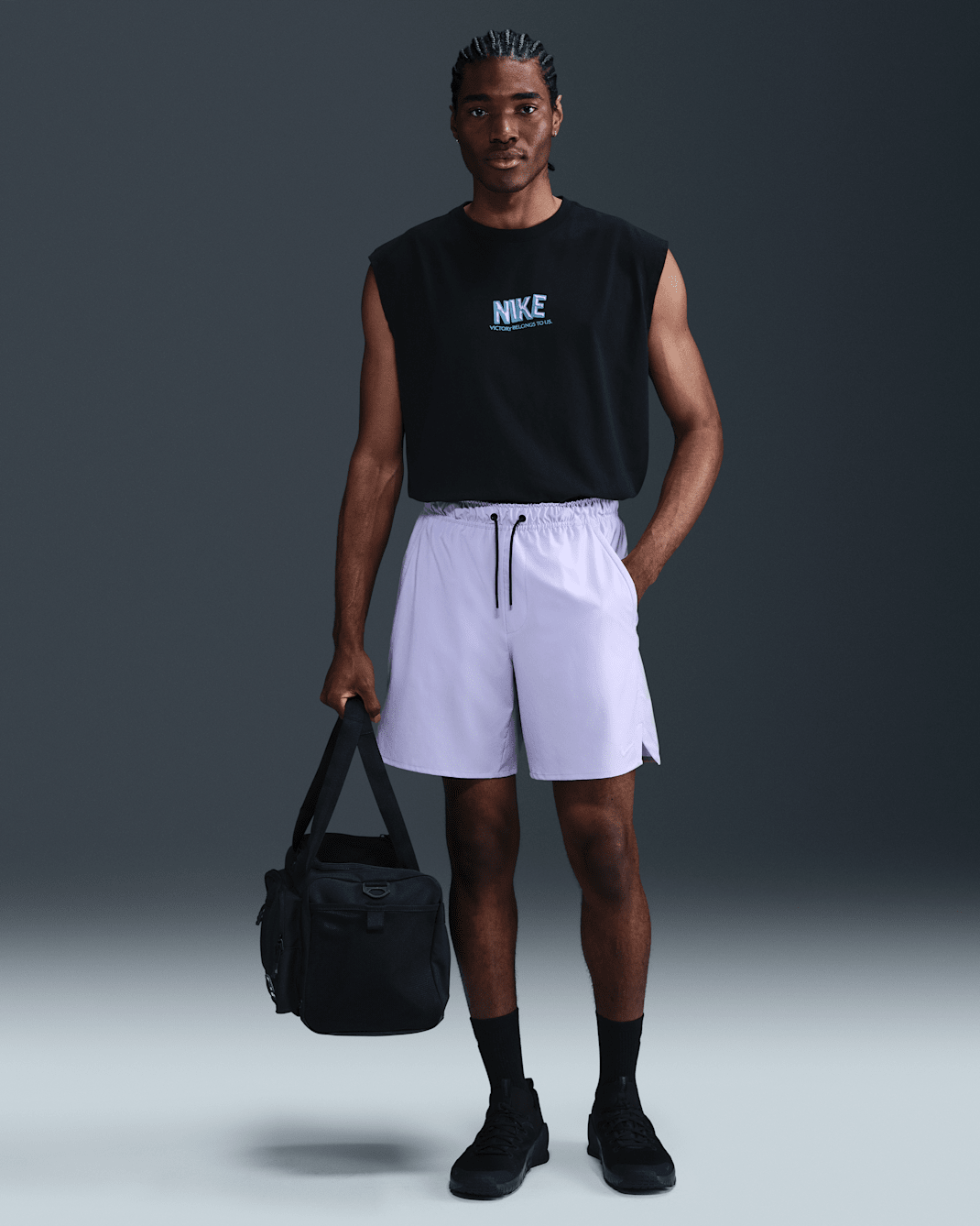 Nike Unlimited Men's Dri-FIT 7" Unlined Versatile Shorts - Hydrangeas/Black/Hydrangeas