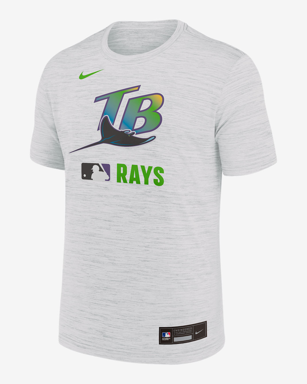 Playera Nike Dri-FIT de la MLB para hombre Tampa Bay Rays Authentic Collection Velocity - Blanco