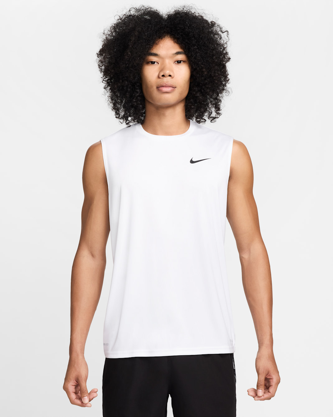 Camiseta Hydroguard de natación sin mangas para hombre Nike Essential - Blanco/Negro