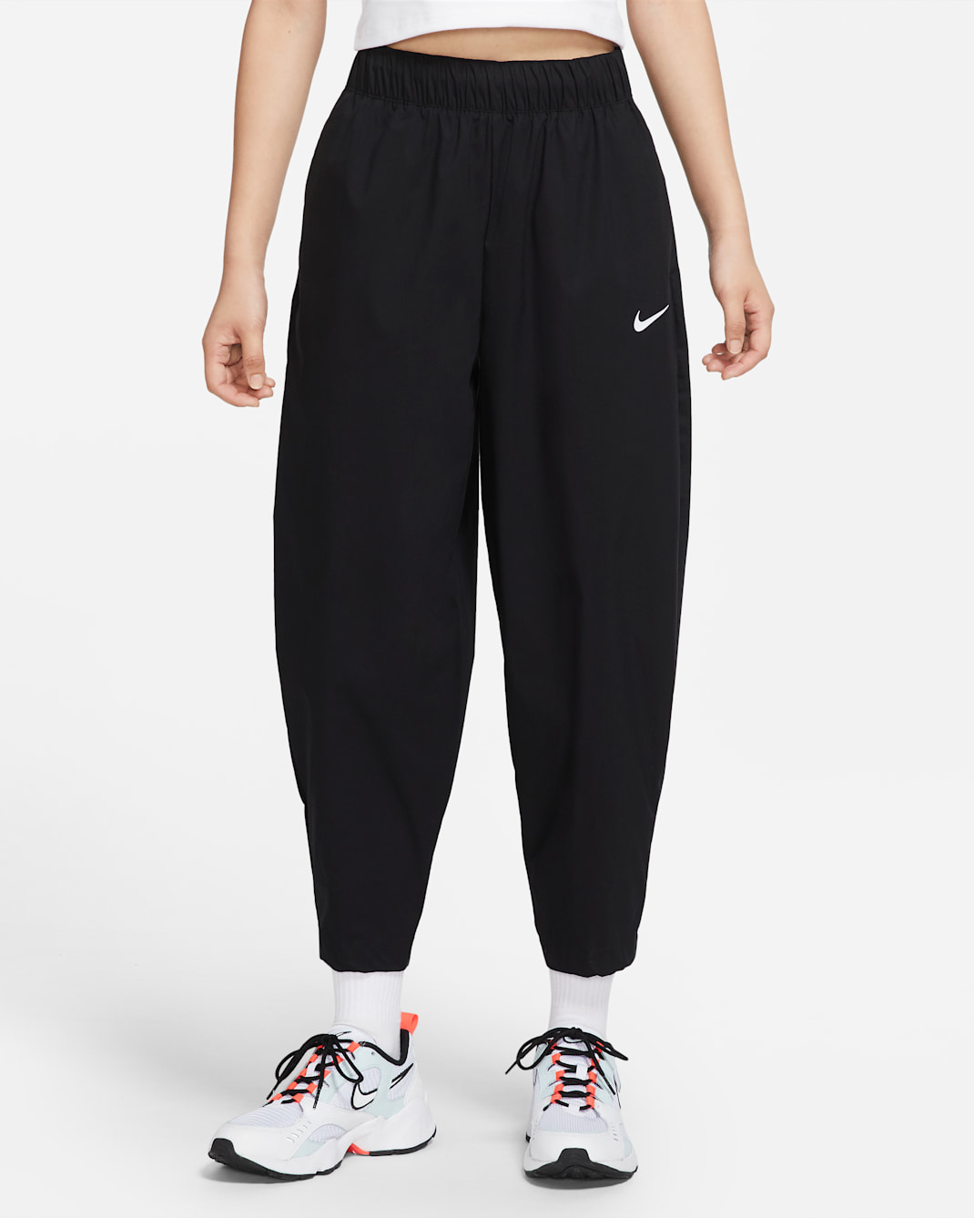 Nike Sportswear Essential Women's High-Rise Curve Trousers - Black/White