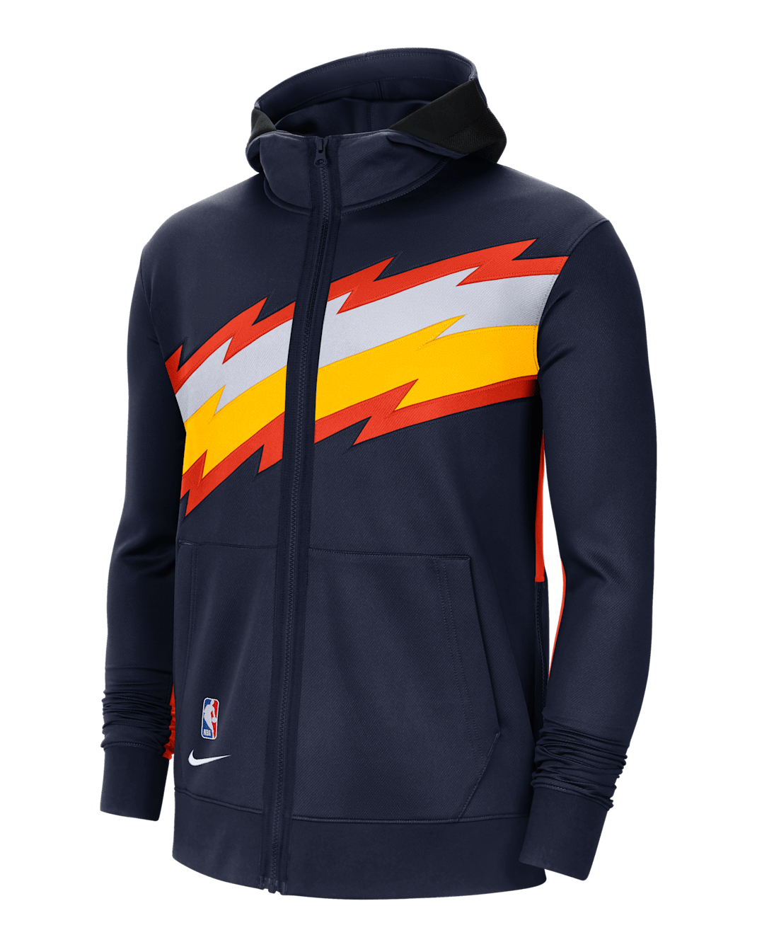 Golden State Warriors Showtime City Edition Men's Nike Therma Flex NBA Hoodie - College Navy/Team Orange/Amarillo/White