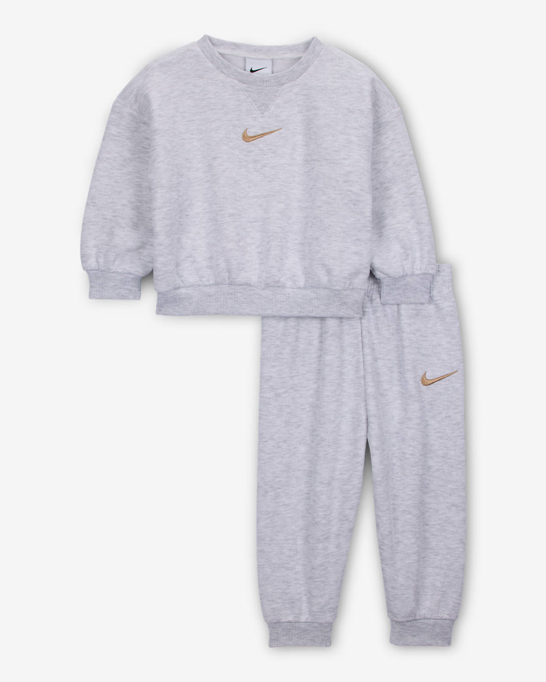 나이키 에센셜 베이비(12~24개월) 투피스 플리스 크루 세트 - 버치 헤더