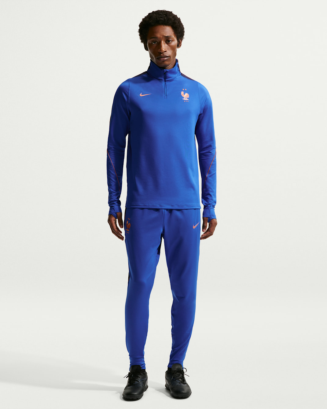 Pantalon de foot en maille Nike Dri-FIT FFF Strike pour homme - Game Royal/Blackened Blue/Metallic Copper