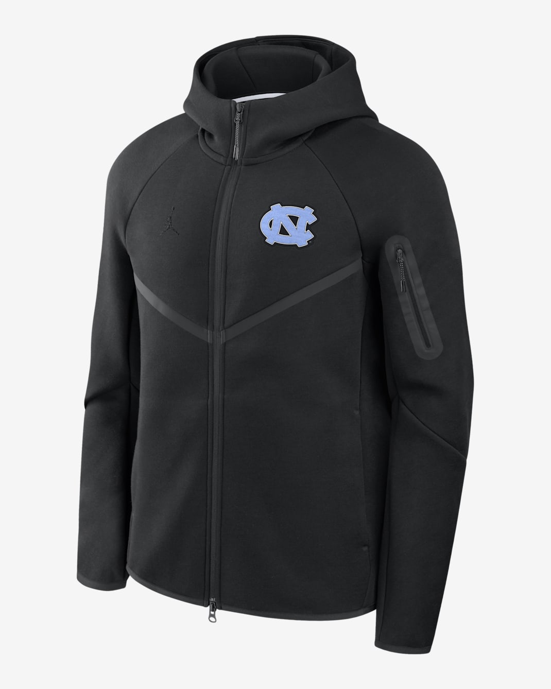 North Carolina Tech Fleece Windrunner Men's Jordan Brand College Full-Zip Hooded Jacket - Black