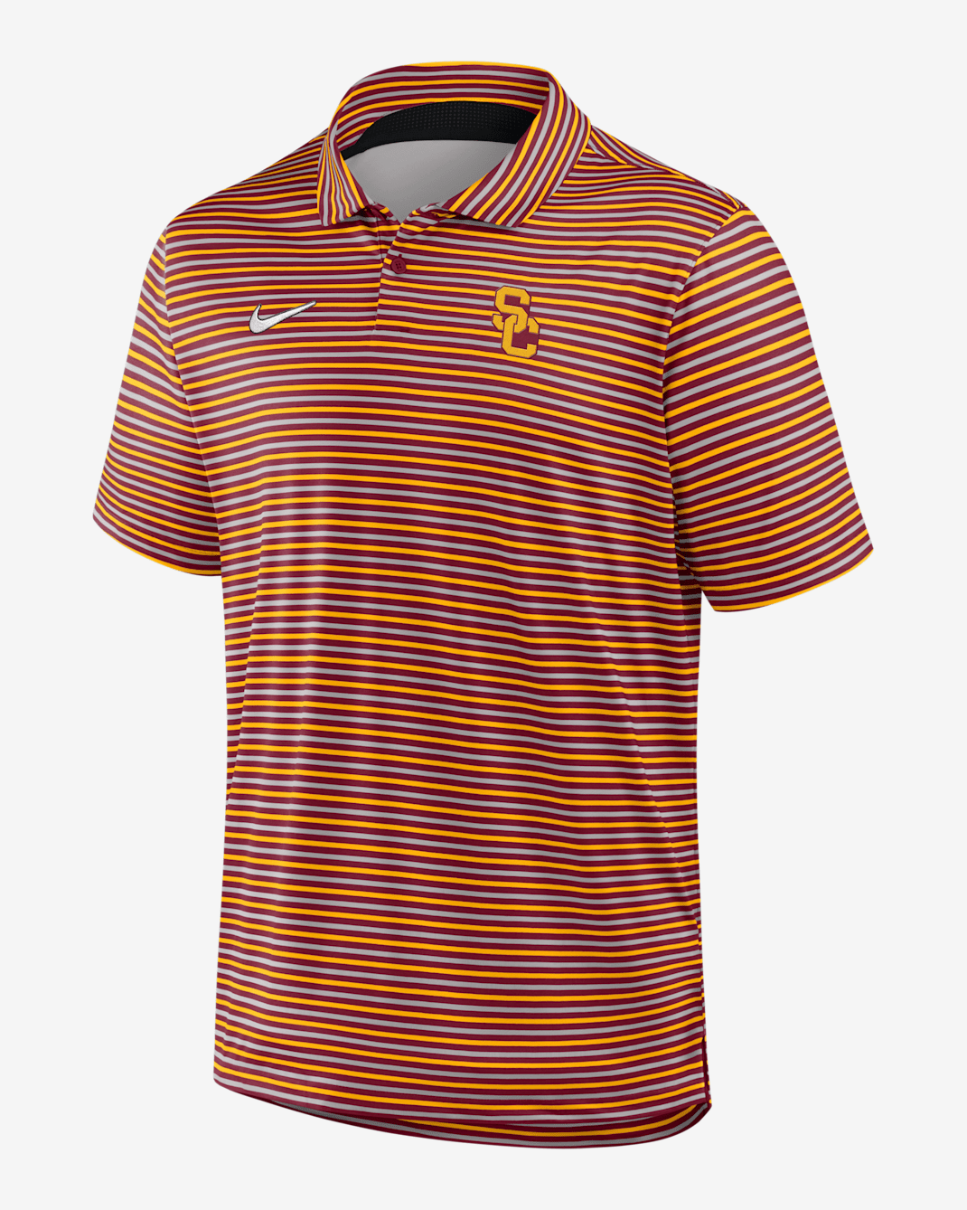 Polo universitario Nike Dri-FIT para hombre USC Tour Stripe - Rojo cardenal