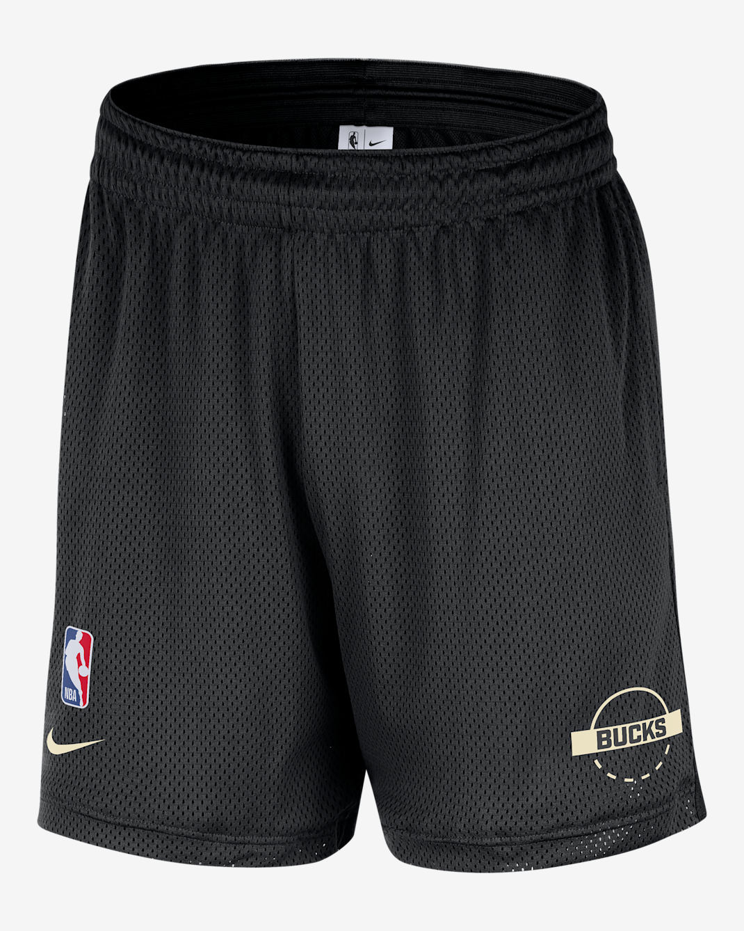 Milwaukee Bucks Men's Nike NBA Mesh Shorts - Black/Flat Opal