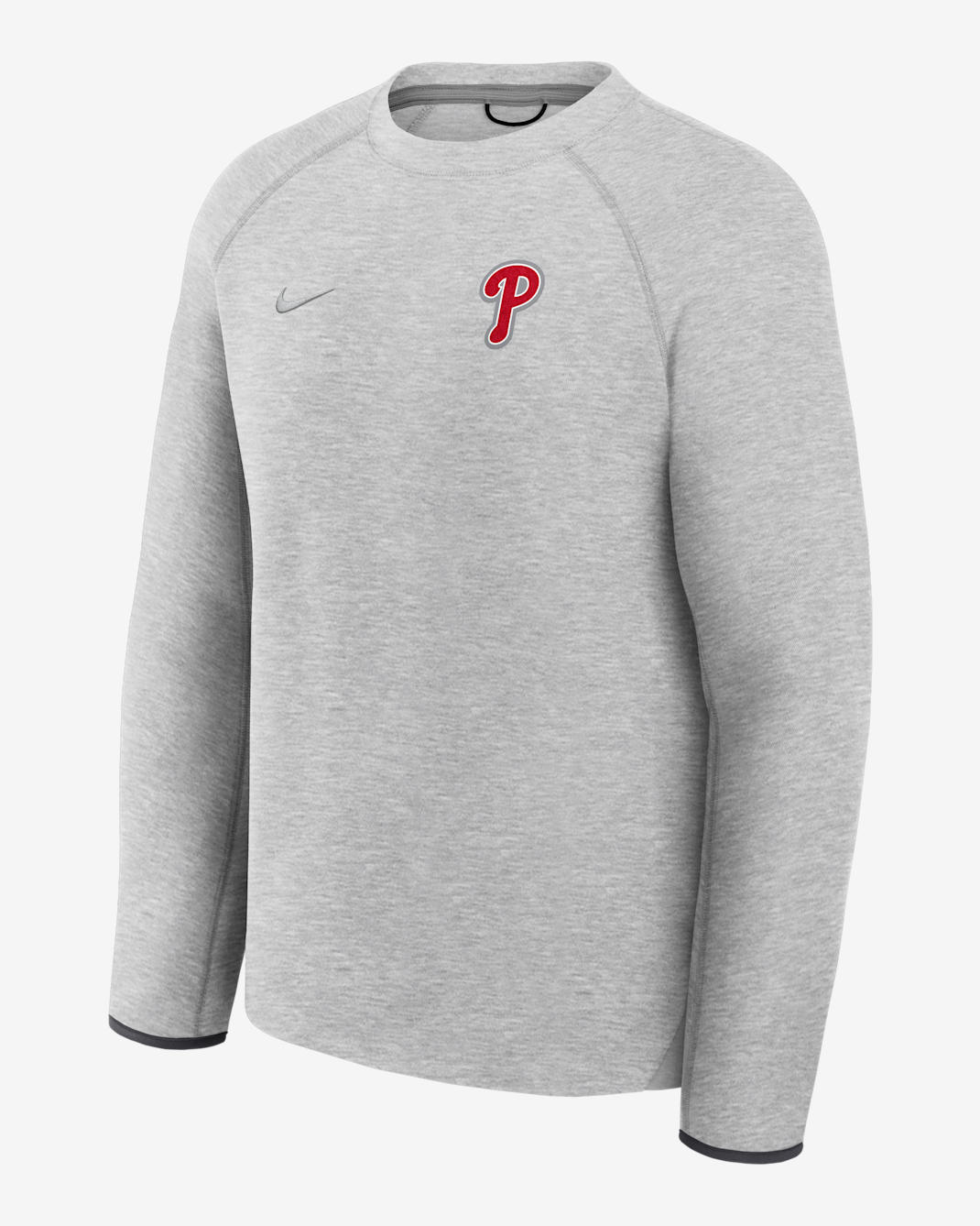Sudadera de cuello redondo sin cierre Nike de la MLB para hombre Philadelphia Phillies Tech Fleece - Gris oscuro jaspeado