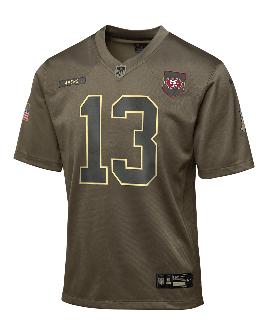 Brock Purdy San Francisco 49ers Salute to Service Big Kids’ Nike NFL Game Jersey - Olive