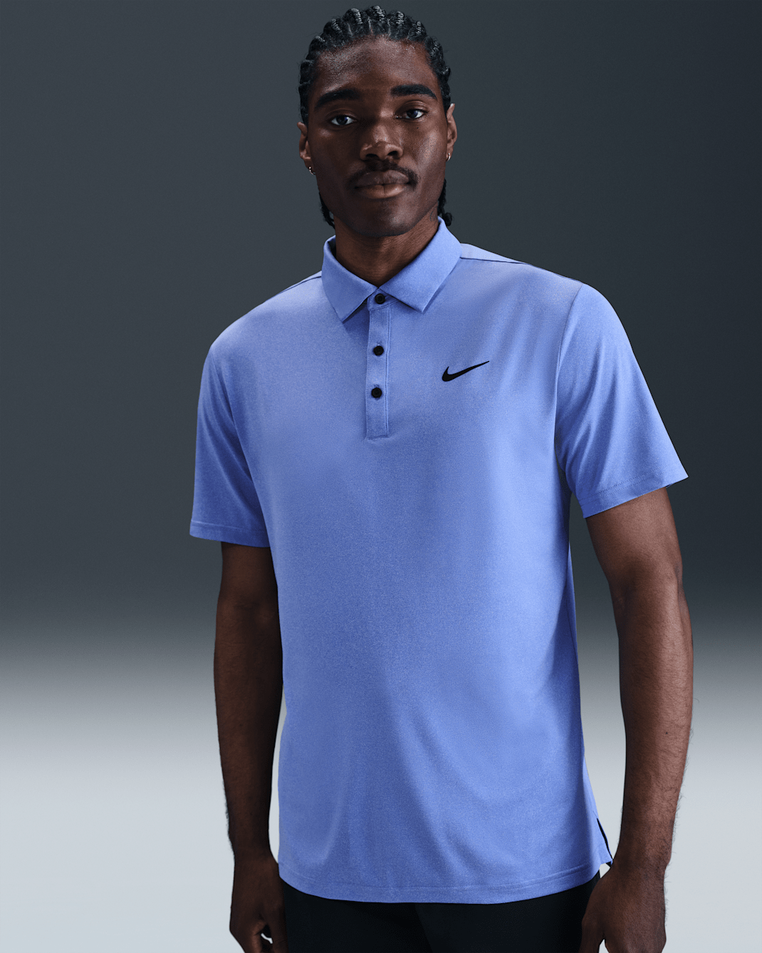 Nike Tour Men's Dri-FIT Heathered Golf Polo - Comet Blue/Black