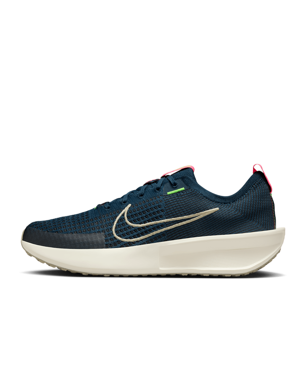Nike Interact Run Men's Road Running Shoes - Armoury Navy/Hyper Pink/Pale Ivory/Desert Khaki