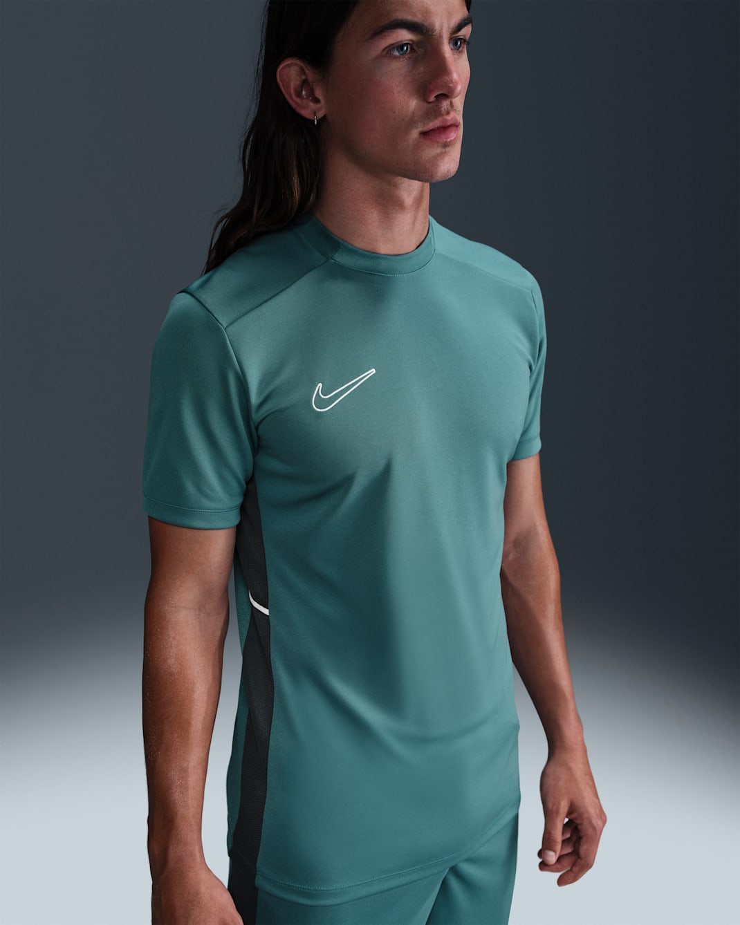 Nike Academy Dri-FIT Kurzarm-Fußballoberteil (Herren) - Mineral Teal/Faded Spruce/Weiß/Weiß