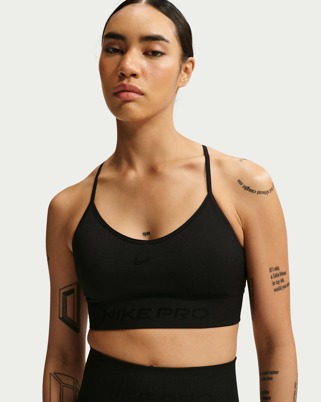 Nike Pro Seamless Sostenidors esportius enconxats de subjecció lleugera - Dona - Negre