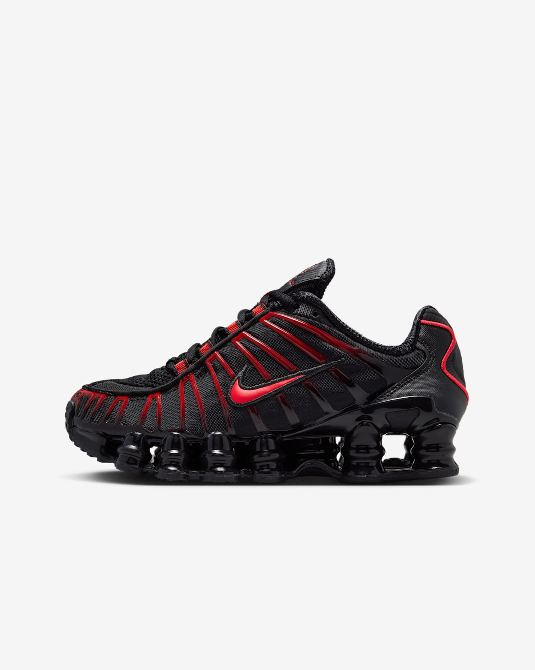Nike Shox TL Big Kids' Shoes - Black/Black/Light Crimson
