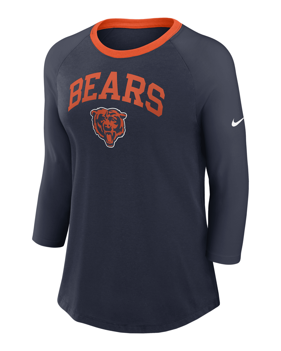 Playera de manga ¾ Nike de la NFL para mujer Chicago Bears - Azul marino