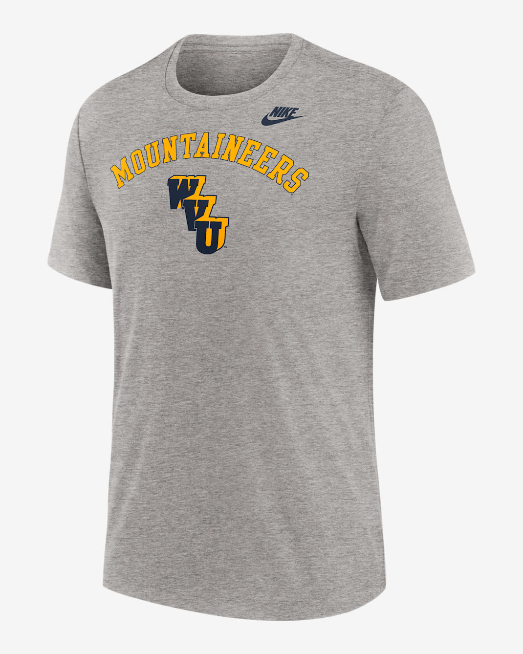West Virginia Legacy Arch Men's Nike College T-Shirt - Dark Grey Heather